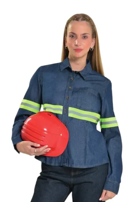 BLUSA PREZENZA MEZCLILLA C/REFLEJANTE DAMA 