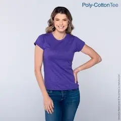 D0250 PLAYERA CUELLO REDONDO MANGA CORTA CON SILUETA PARA DAMA