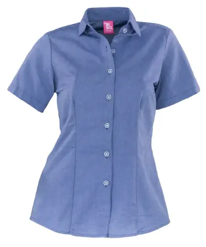 BLUSA BIBO OXFORD MANGA CORTA DAMA