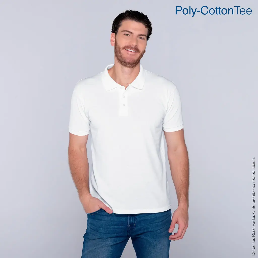 C0550 Playera Tipo Polo Piqué Manga Corta para Caballero