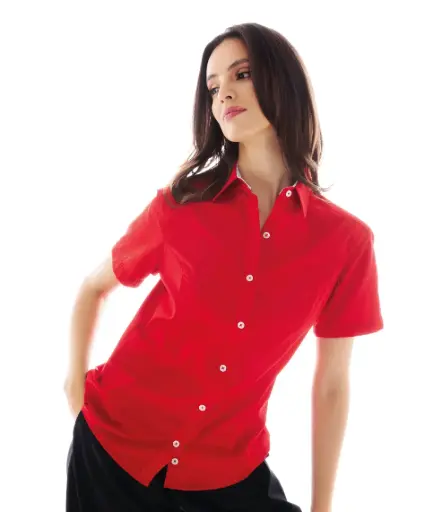 [6000D ] 6000D PLAYERYTEES BLUSA DE GABARDINA MANGA CORTA PARA DAMA