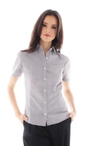[6001D ] 6001D PLAYERYTEES BLUSA OXFORD MANGA CORTA PARA DAMA