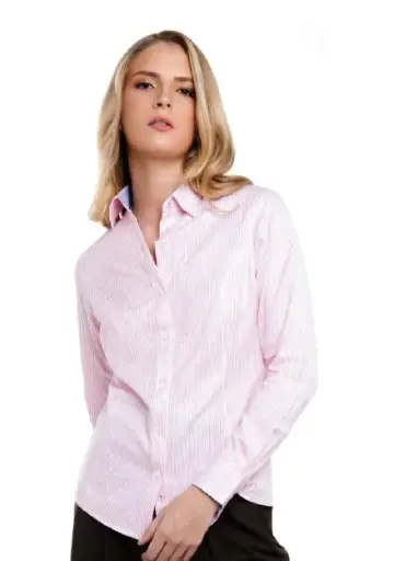 [6002DL] 6002DL PLAYERYTEES BLUSA CUADROS Y RAYAS MANGA LARGA PARA DAMA