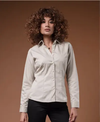 BLUSA BIBO GABARDINA MANGA LARGA DAMA 