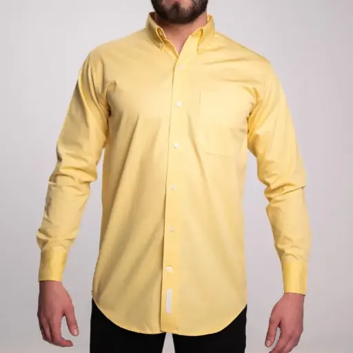 CAMISA AIRMAN GABARDINA CABALLERO MANGA LARGA AMARILLO BANANA