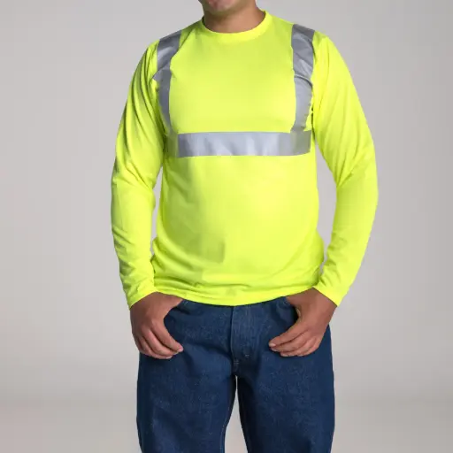 [CRHVSCL] CUELLO REDONDO UNILINE HI VIS CABALLERO MANGA LARGA NEON